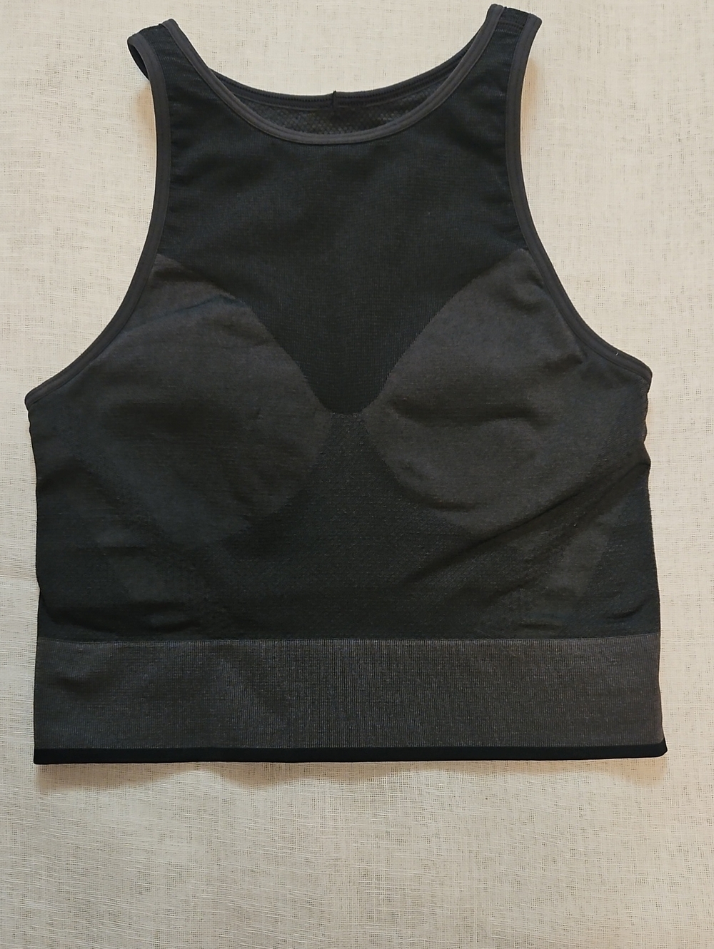 Lululemon Black Seamless Mesh Shelf Bra High-Neck Sports Tank Sz 4